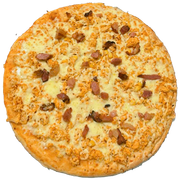 Tradicionais: Caipira - Pizza Grande (Ingredientes: Bacon, Frango, Milho, Molho, Mussarela, Orégano)
