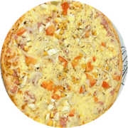 Tradicionais: Portuguesa - Pizza Grande (Ingredientes: Cebola, Molho, Mussarela, Orégano, Ovos, Presunto, Tomate)