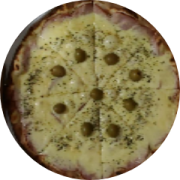 Variadas: 28-Lomborela - Pizza Grande (Ingredientes: Azeitona, Lombo, Molho de Tomate, Mussarela, Orégano)