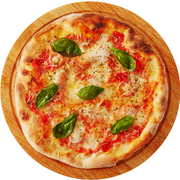Vegetarianas: Marguerita À La Chef - Pizza Grande (Ingredientes: Féculas de alho, Manjericão, Muçarela, Parmesão, Tomate em Rodelas)