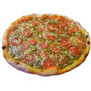 Premium: Papa Alfredo - Pizza Grande (Ingredientes: Escarola temperada e refogada na hora, Molho Italiano, Muçarela de Búfala, Provolone, Tomate assado)