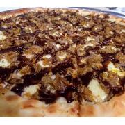 Gourmet: Costela c/ Barbecue - Pizza Gigante (Ingredientes: Molho de Tomate, Mussarela, Costela, Molho Barbecue, Orégano)