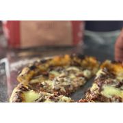Gourmet: Costela c/ Creme de Alho - Pizza Gigante (Ingredientes: Molho de Tomate, Costela, Mussarela, Creme de alho, Orégano)