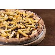 Gourmet: Filé c/ Fritas - Pizza Gigante (Ingredientes: Molho de Tomate, Mussarela, Filé, Batata Frita, Orégano)