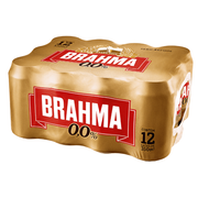 Cervejas Sem Álcool: Brahma Zero Lata 350ml (Caixa 12 Unidades) - Cerveja