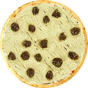 Doce Especial: Ouro Branco - Pizza Gigante (Ingredientes: Creme de Leite, Mussarela, Chocolate Branco, Ouro Branco, Leite Condensado, Confete)