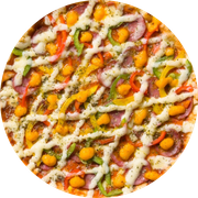 Especiais: 22-Da hora - Pizza Pequena (Ingredientes: Molho de Tomate, Mussarela, Pepperoni, Calabresa Fatiada, Pimentão, Cheddar, Orégano)