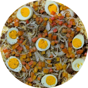 Premium: 48- Barra Sul - Pizza Pequena (Ingredientes: Carne Moída, Cebola, Molho de Tomate, Mussarela, Orégano, Ovo, Tomate)