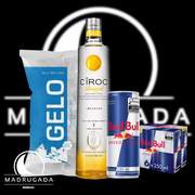 Kit Vodka c/6 Red Bull: Combo Ciroc Pineapple c/6 Red Bull + Gelo)