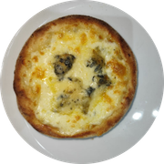 Esfihas Especiais: Gorgonzola - Esfiha (Ingredientes: Gorgonzola, Mussarela)