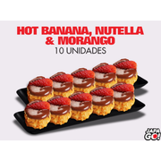 Sobremesas: hot banana com creme de avela e morango - 8 unidades