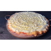 Pizzas Salgadas: 16-Dois Queijos - Pizza Grande (Ingredientes: Azeitona, Molho de Tomate, Mussarela, Orégano, Requeijão Cremoso)