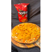 Pizzas Salgadas: 34-Doritos 2 - Pizza Grande (Ingredientes: Azeitona, Cheddar, Doritos, Molho de Tomate, Mussarela, Orégano)