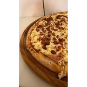 Pizzas Salgadas: 39-Lombo Especial - Pizza Grande (Ingredientes: Azeitona, Bacon, Lombo, Molho de Tomate, Orégano, Palmito, Requeijão Cremoso)