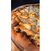 Pizzas Doces: 43-Banana Nevada - Pizza Grande (Ingredientes: Banana, Canela, Chocolate Branco Caramelizado)