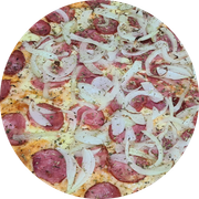 Especiais: 12- Calabresa - Pizza Grande (Ingredientes: Molho, Mussarela, Calabresa Fatiada, Cebola, Orégano)