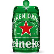 Barril de Chopp: Heineken Barril 5L - Uma cerveja puro malte, fresca e de alta qualidade. O Barril Heineken de 5 litros possui um sistema de pressão interna que permite que você sirva a cerveja como chopp, ideal para ótimos momentos entre amigos e família.
