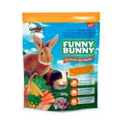 Coelhos e Roedores: Funny Bunny Delicias Da Horta - 1,8kg - Indicada para Coelhos e pequenos roedores;Fonte de fibras essenciais;Rico em vitaminas A, E e C;Auxilia na saúde intestinal;Com ingredientes selecionados e vegetais nobres.