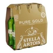 Long Neck: Stella Artois Pure Gold Long Neck 330ml (Pack 06 Unidades) - Stella Artois Pure Gold é a evolução de Stella Artois Sem Glúten com 17% menos calorias que a versão regular, mas com todo o sabor que os consumidores já conhecem.