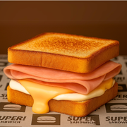 Misto Quente: Super Misto - Misto Quente (Ingredientes: Pão de Forma, Presunto, Queijo Derretido, Requeijão Especial)
