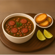 Rei do Caldo: Caldo de Feijão do Rei - Rei do Caldo (Ingredientes: bacon, calabresa, feijão preto)