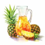 Suco: jarra de suco C/ Abacaxi C/ Água 1.600mL - O suco vai numa garrafa pet