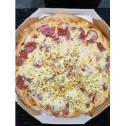 Tradicionais: Calamussa - Pizza Grande (Ingredientes: Azeitona Verde, Calabresa Fatiada, Molho de Tomate, Mussarela, Orégano)