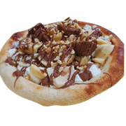 Esfihas DOCE: Esfiha de Ouro Branco - Esfihas Artesanais, Delícias Árabes (Ingredientes: Amendoim, Chocolate Branco, OURO BRANCO, Toque especial de avelã)