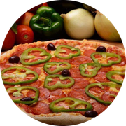 Tradicionais: Pepperoni - Pizza Grande (Ingredientes: Azeitonas, Mussarela, Orégano, Pepperoni, Pimentão)