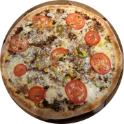 Especiais: Carne Seca - - Pizza Família (Ingredientes: Carne Seca, Milho Verde, Pimentão, Cebola, Muçarela, Tomate)