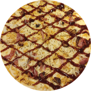 Especiais: Frango c/ Bacon e Barbecue - - Pizza Família (Ingredientes: Frango, Muçarela, Bacon, Cebola, Molho Barbecue)