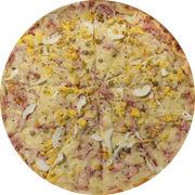 Tradicionais: Portuguesa - - Pizza Família (Ingredientes: Presunto, Milho Verde, Ervilha, Cebola, Muçarela, Ovos)