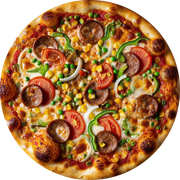 Tradicionais: Toscana - - Pizza Família (Ingredientes: Muçarela, Calabresa, Cebola, Pimentão, Milho Verde, Tomate)