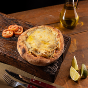 Salgadas: Berinjela Com Mussarela - Esfiha Salgada (Ingredientes: Berinjela ao Vinagrete, Mussarela)