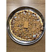 Doces: Paçoca c/ chocolate preto - Pizza Grande (Ingredientes: Chocolate Preto, Creme de Leite, Leite Condensado, Mussarela, Paçoca)