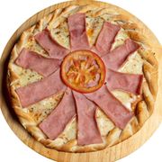 Salgadas: Presunto - Pizza Família (Ingredientes: Molho, Mussarela, Orégano, Presunto)