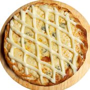 Salgadas: Cinco Queijos - Pizza Família (Ingredientes: Catupiry (Original), Gorgonzola, Molho, Mussarela, Orégano, Parmesão, Provolone)