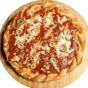 Salgadas: Parmegiana - Pizza Família (Ingredientes: Azeite, Molho, Mussarela, Orégano, Parmesão)