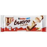 Chicletes e chocolates: Kinder Bueno White - Kinder Bueno de chocolate branco 39g
