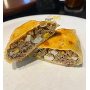 SALGADOS: Calzone turbinado - Kalzone de carne moida com ovos cozidos e azeitona