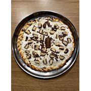Doces: Prestígio C/ Chocolate Branco - Pizza Grande (Ingredientes: Chocolate Branco, Coco Ralado, Creme de Leite, Leite Condensado, Mussarela, Prestígio)