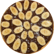 Doces: BANANA C/ CHOCOLATE - Pizza Média (Ingredientes: Banana, Chocolate, Mussarela)
