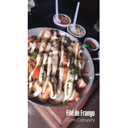 Porções Quentes: Tiras de Frango C/ Catupiry - Porção (Ingredientes: Farofa, Pão, Vinagrete)