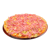 Tradicionais: Presunto - Pizza grande (Ingredientes: Queijo mussarela, Molho de Tomate, Presunto, Tomate, Cebola, Azeitona, Orégano)
