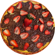 Doces: Sensação - Pizza Grande (Ingredientes: Muçarela,  Chocolate,  Morango)