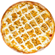 Tradicionais: Frango c/ Requeijão - Pizza Familia (Ingredientes: Molho de Tomate, Mussarela, Frango desfiado, Requeijão, Milho)