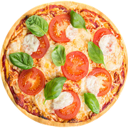 Tradicionais: Margherita - Pizza Familia (Ingredientes: Molho de Tomate, Mussarela, Manjericão fresco)