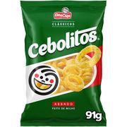 Salgadinhos e Biscoitos Recheados: cebolitos 91g - salgadinho