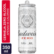 Cerveja: Budweiser Zero Álcool Lata 350ml)