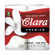 Mercearia: Papel higiênico claro 4 rolos folha dupla - papel higiênico